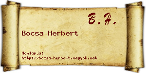 Bocsa Herbert névjegykártya